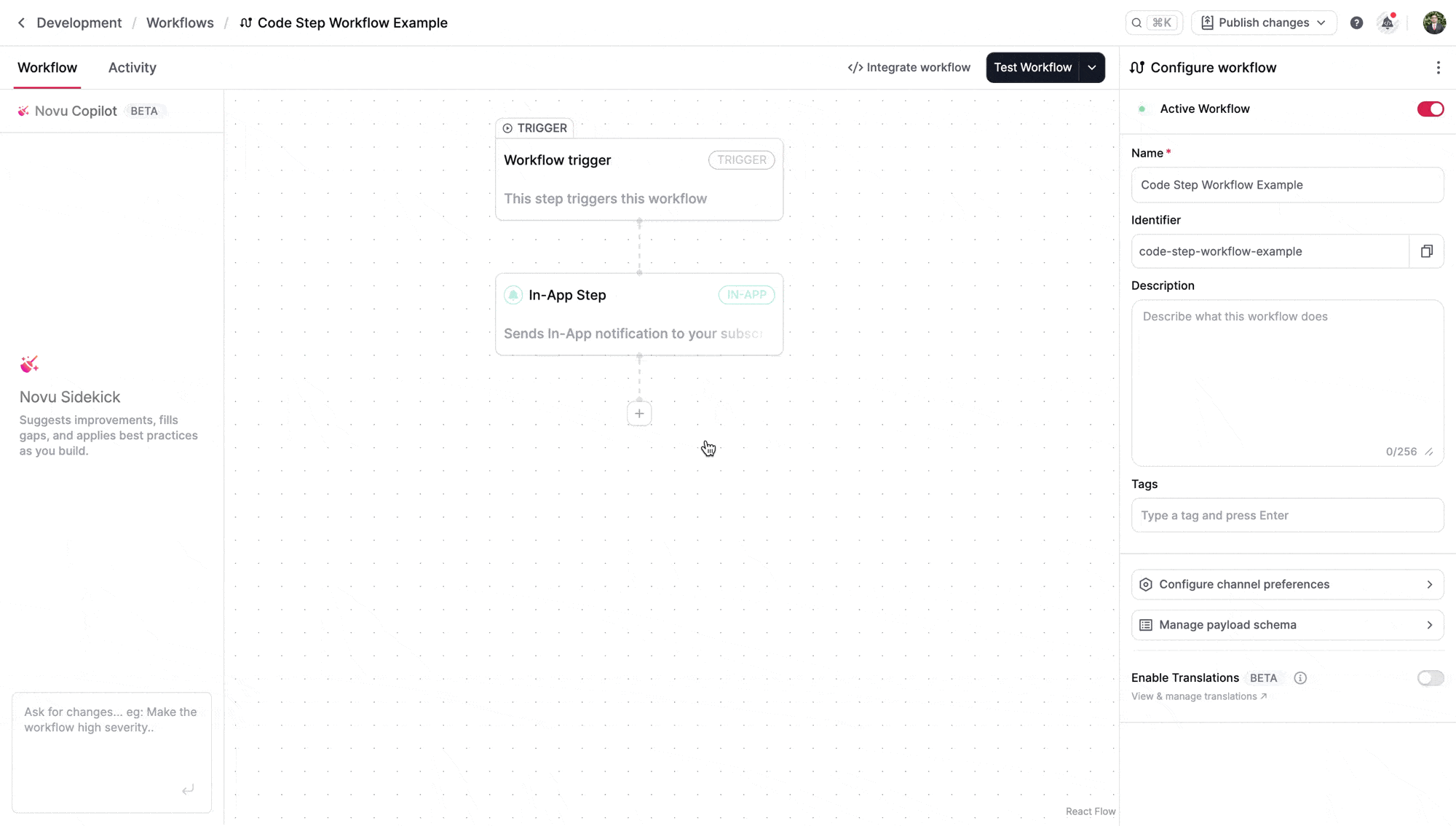 Create workflow and step in the UI