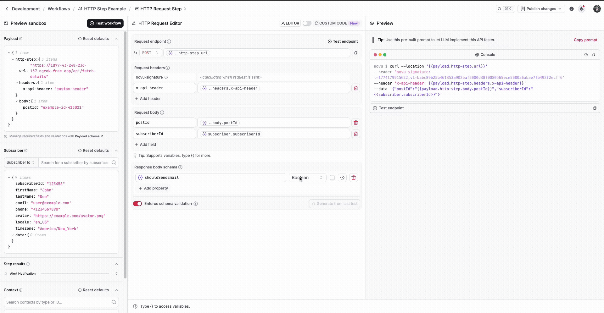 Testing the HTTP request