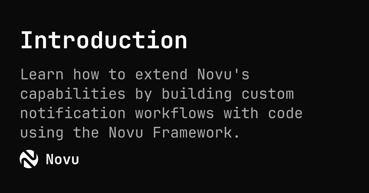 Introduction | Novu Documentation