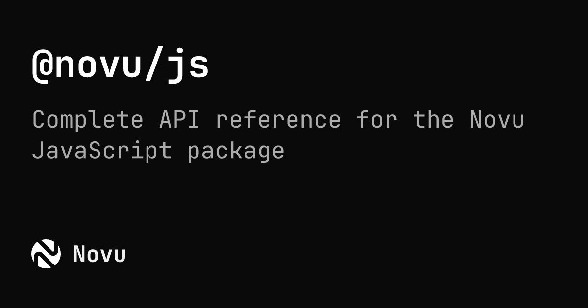  novu js novu documentation